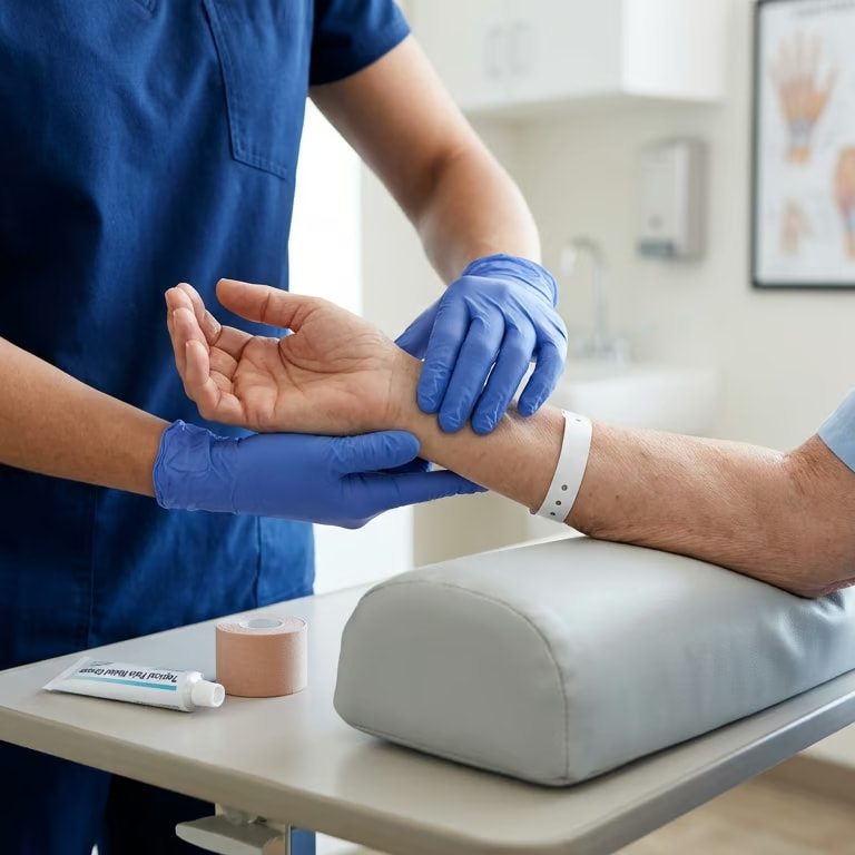 Fisioterapia para dolores y molestias en brazos y manos derivados de movimientos repetitivos en el trabajo